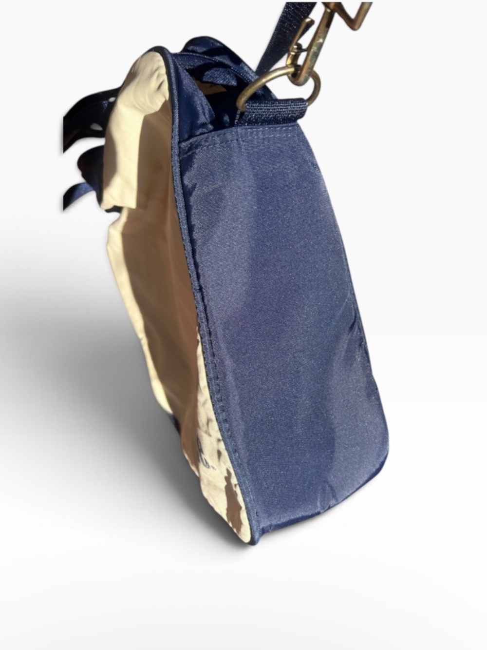Vintage Cream and Navy Blue Prince Tennis  Shoulder Tote Bag - Picture 9 of 10